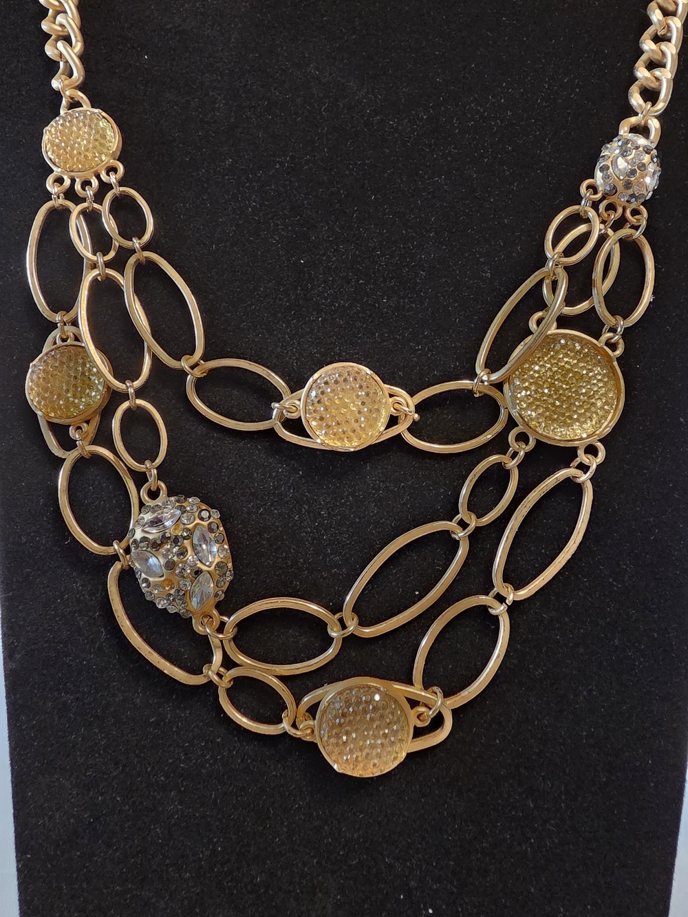 Chunky Layered Bold Choker Chain Link Maximalist Gold Toned Necklace